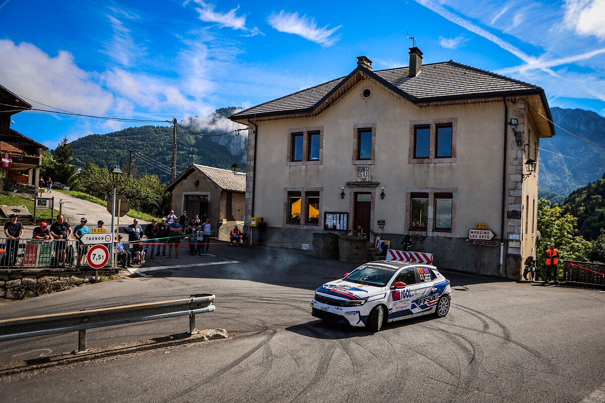 Mont-Blanc Rally: Opel Corsa Rally Electric in Front Alpine Backdrop