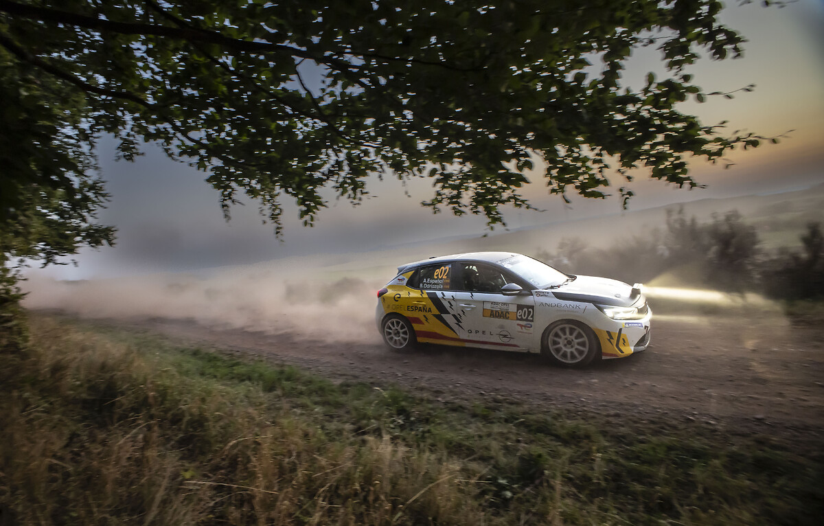 Mont-Blanc Rally: Opel Corsa Rally Electric in Front Alpine Backdrop