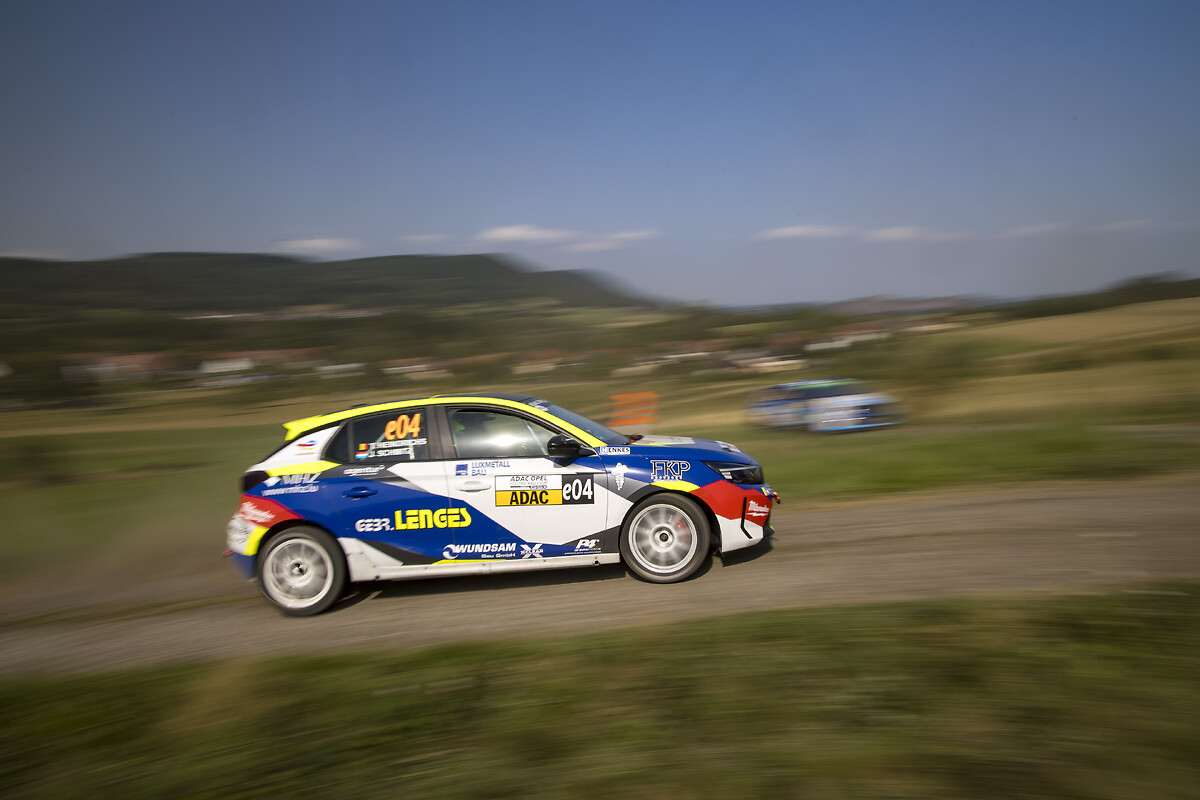 Mont-Blanc Rally: Opel Corsa Rally Electric in Front Alpine Backdrop