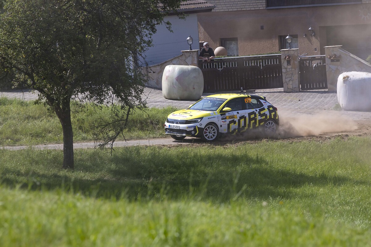 Mont-Blanc Rally: Opel Corsa Rally Electric in Front Alpine Backdrop