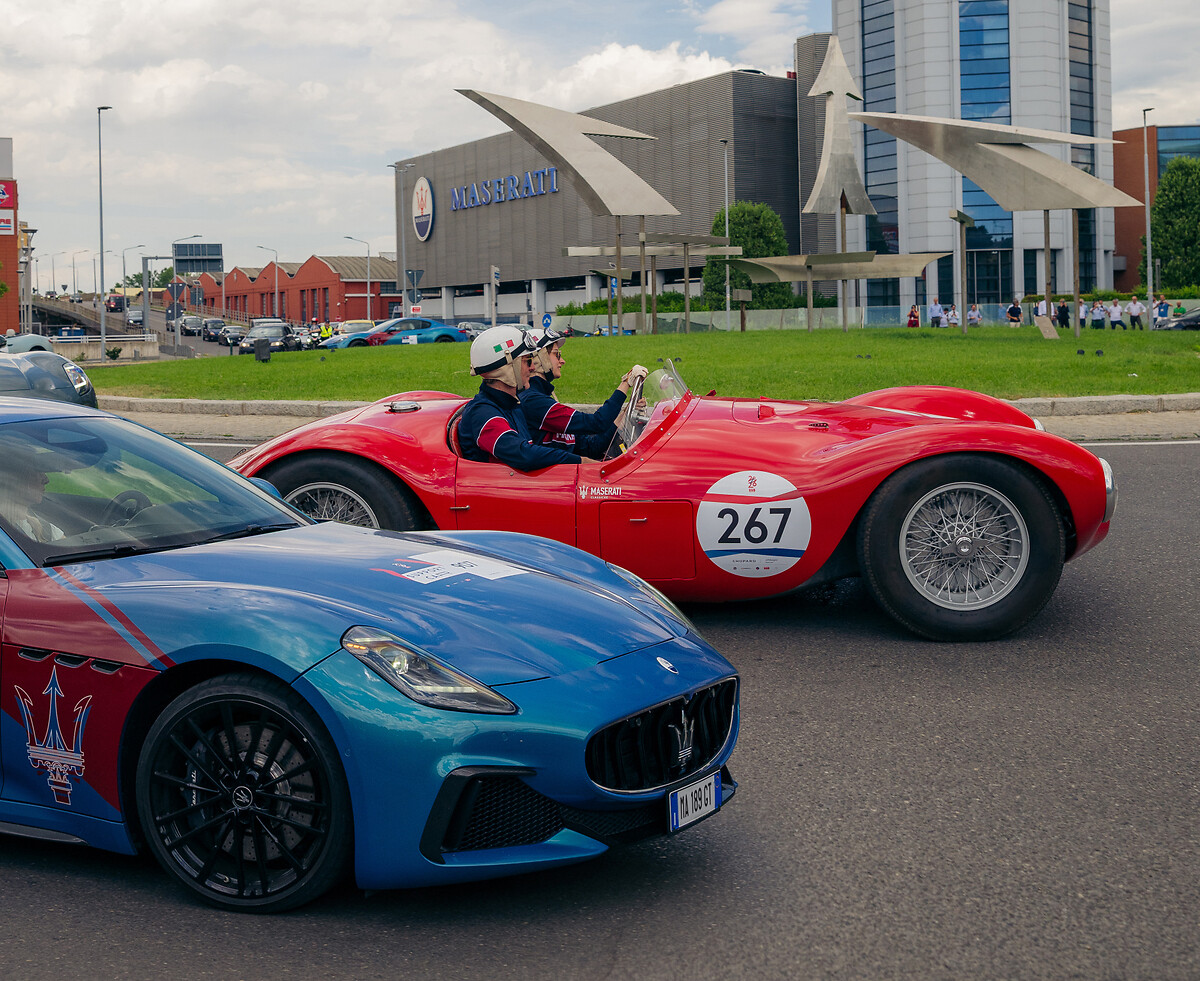 At the 1000 Miglia 2026, Maserati pays tribute to 100 years of the