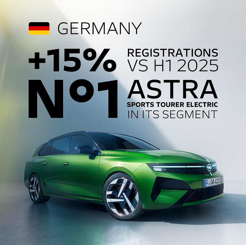 Opel Continues Growth Momentum: New Registrations, Market Share and Electric Vehicle Sales Increase in the First Half-Year
